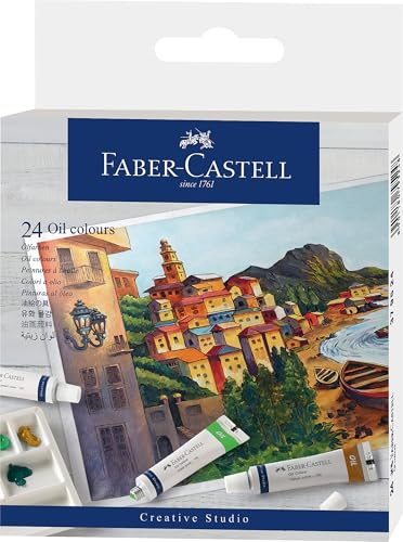 Faber-Castell 379524 - Ölfarben Set, 24 Tuben mit je 9 ml Farbe, für Einsteiger und Künstler