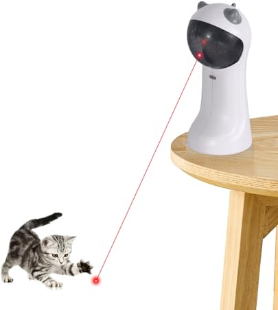TBTeek Katzenspielzeug Selbstbeschäftigung, automatisch, bewegungsaktiviert | 5 lustige Muster, 4 Geschwindigkeitsmodi,verstellbare Lichtwinkel, zufällige rotierende Trajektorie, aufladbar