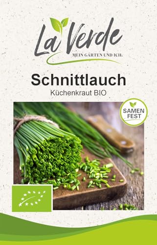 La Verde MEIN GARTEN UND ICH. Schnittlauch BIO Samen für ca. 250 Pflanzen, mehrjähriges Küchenkraut, samenfestes Saatgut ohne Gentechnik