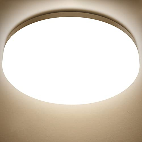 LVWIT 18W LED runde Deckenlampe, IP65 wasserdichte Badlampe,4000K Neutralweiße Deckenleuchte,1800lm Lampe,geeignet für Badezimmer Küche Wohnzimmer Balkon,Ø280mm