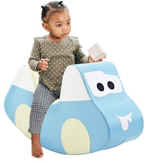 IGLU Soft Play Schaukelpferd für Kinder (Pastel) | Firm Step Schaumstoff | Veganes Leder | CE-zertifiziert | Beruhigende Schaukelbewegung | Leicht zu Reinigen