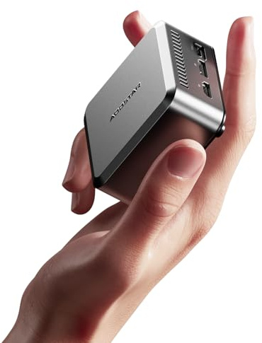 AOOSTAR N1PRO Mini PC Ιntel Alder Lake-N150,12GB RAM+1TB SSD Mini Computer, Full-Featured Type-C, WiFi5, Bluetooth4.2, 4K@60Hz Display HDMI+DP/3xUSB3.2/Type C/2x2,5G LAN für Heim/Büro, Supermini