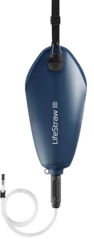 LifeStraw Peak Series - Kompaktes Gravitations-Wasserfilter-System 3l für Rucksackreisen, Camping, Wandern und Reisen, Mountain Blue (blau)
