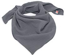 nanito Schal Halstuch Babyhalstuch Kinderschal Musselin Musselintuch Farbwahl Kinder Kinderhalstuch Baby Junge Mädchen Spucktuch Tuch 100% Bio Baumwolle 45 x 45 cm (grau)