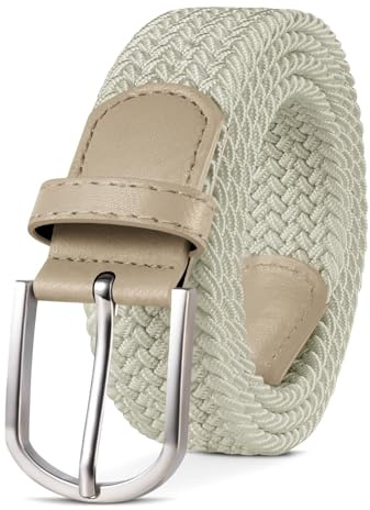 TANGCHAO Stretchgürtel Flechtgürtel elastischer, Gürtel Damen und Herren | Stoffgürtel geflochten, bequem taillengerecht ohne Druck, Längen 90–135 cm, Breite 3.3cm, perfekt für Jeans und Alltag