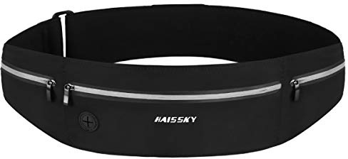 HAISSKY Laufgürtel, Hüfttasche Bauchtasche Sport Lauftasche Hüftgürtel Fitnessgürtel Running Belt für Reisen Joggen Radfahren Outdoor Laufgürtel für Handy unter 6,9 Zoll