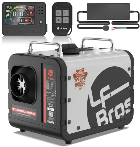 LF Bros 5 kW Dieselheizung -12V/24V/220-240V Standheizung Diesel - Diesel Lufterhitzer mit Fernbedienung und LCD-Display-Schnelles Aufheizen für Werkstatt Garage Camping Wohnmobil(Weiß)