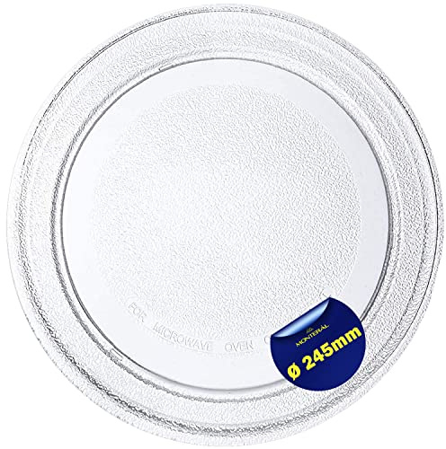 Mikrowellenteller Universal Ø 24,5 cm Drehteller Mikrowelle ist aus Stabilem Glas Gefertigt Geeignet für LG Mikrowelle Teller 245 mm Garantie 10 Jahre - Monteral