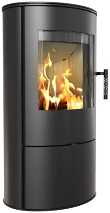 KRATKI Kaminofen aus stahl ROLLO bereit Satz Ø 150 7 kW mit Raumluftunabhängig, Bblass Verkleidung, freistehend, BImSchV 2, Staubauslass, 150 mm, EEK A Kaminofen HKI