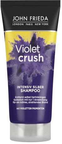 John Frieda Violet Crush Intensiv-Shampoo - Inhalt: 75 ml - Reisegröße - Ideal zum Testen oder Verreisen - Anti-Gelbstich - Für blondes Haar