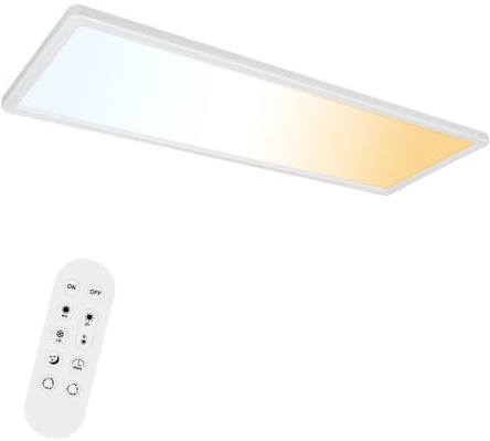 ONDTA LED Deckenleuchte Dimmbar 22W, 58x20cm 2700K-6500K 2900LM Rechteckig | mit Fernbedienung, Speicherfunktion, IP44 Deckenlampe Badezimmer lampe für Küche Schlafzimmer Badezimmer Büro, Rechteckig