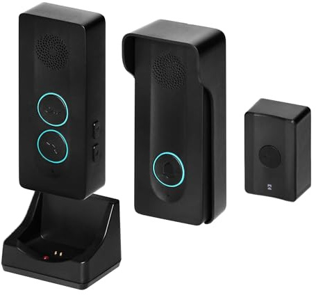 Miratic Freisprechanlage Haustür Gegensprechanlage Klingel Funkklingel mit Türöffner Kabellos Schwarz IP54 - Klingel Türklingel