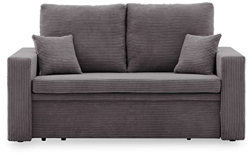 Sofa Aikido I 150x85 - mit schlaffunktion - Farben zur Auswahl - modernen Sofa - mit Bettkasten - Moderner Cordstoff - Stoff POSO (POSO 022)