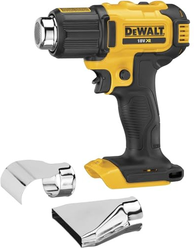 DEWALT 18V XR Heißluftpistole 2 Temperaturstufen, DCE530N-XJ | 18V XR Heißluftpistole mit 2 Temperaturstufen bis 530 °C, LED-Licht und Arretiertaste für kontrolliertes Arbeiten.