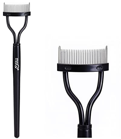 MSQ Wimper Kamm Edelstahl Wimpernkamm Metall Wimpertrenner Mascara Kamm | Anti-knoten Wimpernkamm Augen Wimpern Mascara Trenner Wimpernbürste