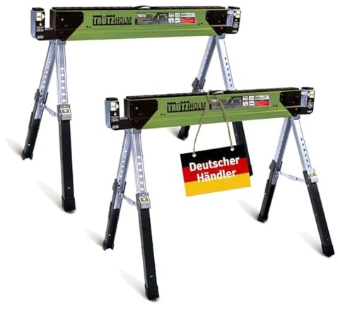 TRUTZHOLM Sägebock Arbeitsbock höhenverstellbar bis 650/1300 kg klappbar Werkbock Untergestell Stahl (2 Stück (Set))
