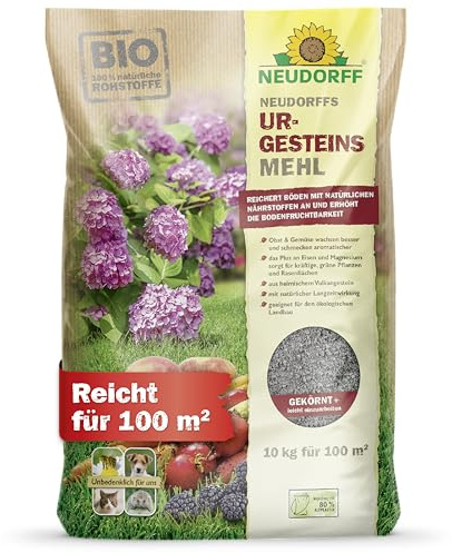 Neudorff UrgesteinsMehl - Natürliches Diabasgesteinsmehl mit natürlicher Langzeitwirkung zur Bodenverbesserung für alle Bodenarten, 10 kg für 100 m²