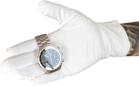 KD89 Mikrofaser-Handschuhe Weiß - Heli - Für Uhrmacherei, Schmuckherstellung, Handhabung von Schmuck und Uhren, für Sammler, Profis oder Amateure, weiß, S