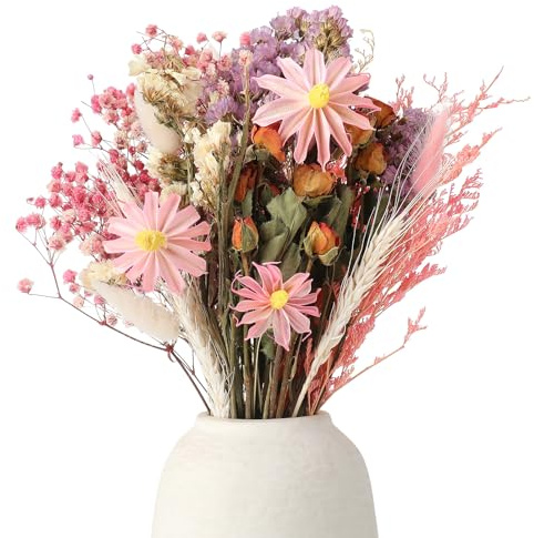30 Stück Trockenblumenstrauß Rosa Trockenblumen Set Vergissmeinnicht für Wohnzimmer Home Boho Hochzeit Vasen Tischdeko