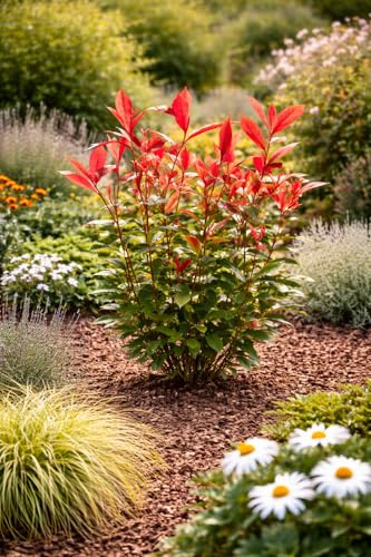 Glanzmispel Photinia fraseri 'Carré Rouge' 40-60 cm – Besonders Roter Austrieb, Winterhart & Immergrün – Perfekt für Hecken & Garten