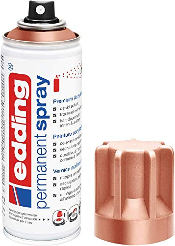 edding 5200 Permanent Spray - edles Kupfer - 200 ml - Acryllack zum Lackieren und Dekorieren von Glas, Metall, Holz, Keramik, Kunststoff, Leinwand - Lackspray, Acrylspray, Farbspray
