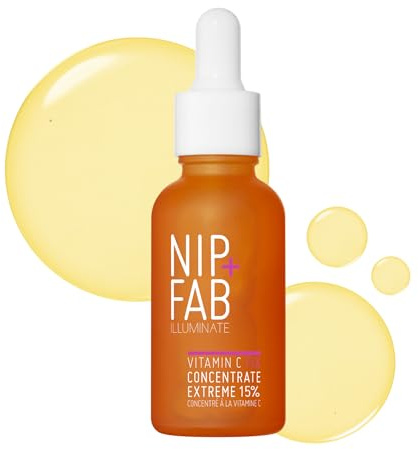 Nip+Fab Vitamin C Fix Konzentrat Extreme 15 %, Anti-Aging Serum, 30 ml | Mit Ferulasäure und Niacinamid, Verfeinerung des Hautbilds, Intensive Feuchtigkeit, Schutz vor Umwelteinflüssen