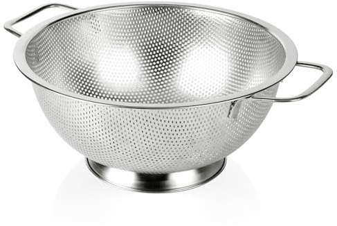 YC Kitchen Sieb aus Edelstahl, Edelstahl Küchensieb Nudelsieb mit Griffen, spülmaschinenfest,22.5cm