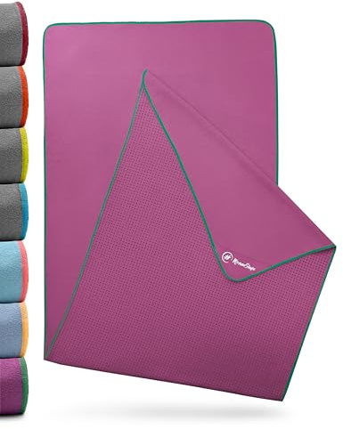 NirvanaShape Yoga Handtuch rutschfest | Hot Yoga Towel mit Antirutsch-Noppen | hygienische Yogatuch-Auflage für Yogamatte [ 185 x 63 cm ]