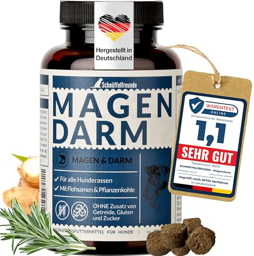 Schnüffelfreunde Magen Darm für Hunde I Unterstützt die Darmflora und natürliche Darmregulierung beim Hund - mit Flohsamenschalen, Pflanzenkohle und Moorextrakt (150g - ca. 180 Stück)