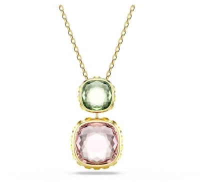 Swarovski Chroma Kollektion, Kissenform-Schliff, Mehrfarbig, Goldfarben plattiert
