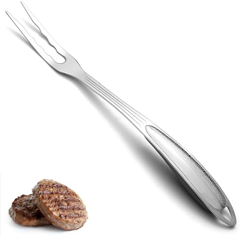 ReaNea Tranchiergabel aus Edelstahl – Fleischgabel mit langen, spitzen Zinken, robust & rostbeständig, komfortabler Griff, leicht zu reinigen – Ideal zum Tranchieren, Grillen & Servieren