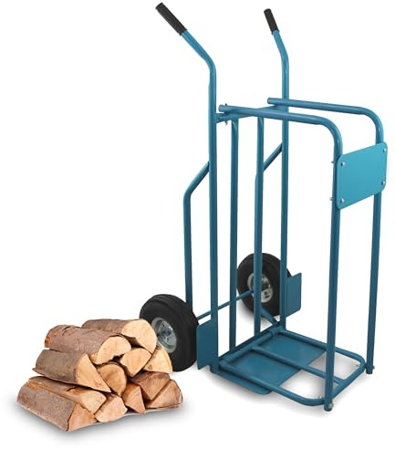 BITUXX® Brennholz Sackkarre Kaminholzkarre Brennholzkarre Holzkarren Holztransporthilfe mit Luftbereifung bis 100kg