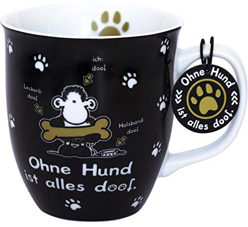Sheepworld Tasse mit Motiv "Ohne Hund" | Porzellan, 40 cl, Sprüche-Tasse | Geschenk, Geburstag, Hundefreund | 45704