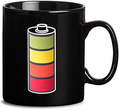 Froster Riesen Batterie Becher, 800ml XXL Batterie Zaubertasse, Jumbotasse | 800 ml Tasse Thermoeffekt Schwarz, Tasse mit Farbwechsel Batterie, Becher Farbwechsel, Magic Mug