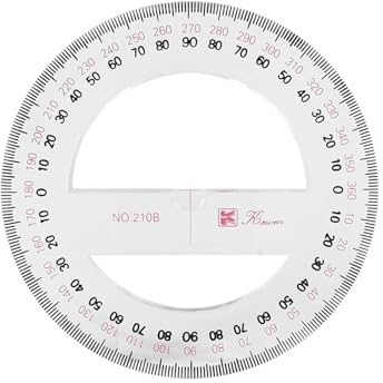 Kreis Winkelmesser 360 Grad Winkelmesser Lineal Mathe Geometrie Werkzeuge für Schule Klassenzimmer Büro Zeichnen Messgeräte, 10cm