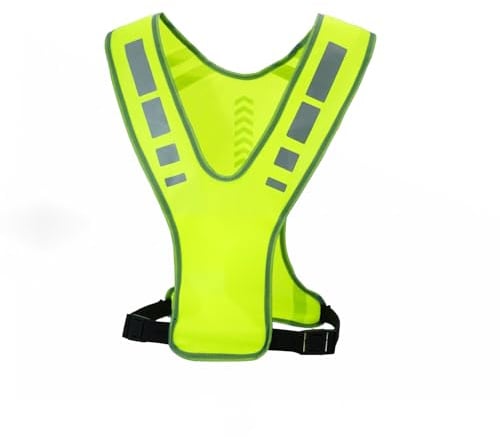 Nokwocy Reflektierende Weste, Reflektierende Laufweste mit Tasche für Damen, Herren & Kinder – Sicherheitsweste für Nacht-Radfahren, Laufen, Gehen & Joggen (1PC)
