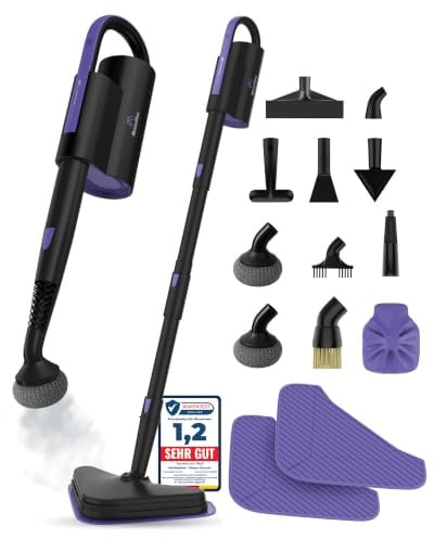 Motionflow Dampfreiniger für alles – 16-in-1 Hochdruck Steam Cleaner für Polstermöbel, Teppiche, Bad & Küche – Dampfbürste mit 13 Aufsätzen, 20 Min Laufzeit, 30s Aufheizzeit, 120°C Dampf