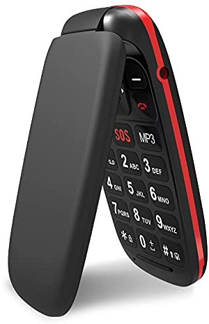 ukuu Klapphandy 1,8 GSM Mobiltelefon Dual SIM Seniorenhandy ohne Vertrag mit großen Tasten und Batterie mit großer Kapazität Kinderhandy - Schwarz