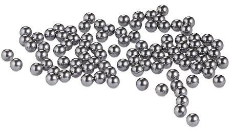 Relaxdays Stahlkugeln 500er Set, Ø 7 mm, Metallkugeln für Steinschleudern, ungehärteter Stahl, Schleudermunition, Silber