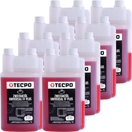 TECPO Zweitaktöl Universal 2-Takt FF Plus 8 Liter, teilsynthetisch, mit Fuel Fresh, für Gemisch & Getrenntschmierung, ideal für Motorsäge, Rasenmäher, Mofa, JASO FD, ISO-L-EGD, API TC, 1:50 mischbar