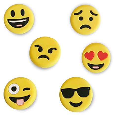 TT Sports Tennisdämpfer Emoji 3er und 6er Sets in verschiedenen Sorten - Vibrationsdämpfer im Emoji Design - lustige Tennis Dämpfer