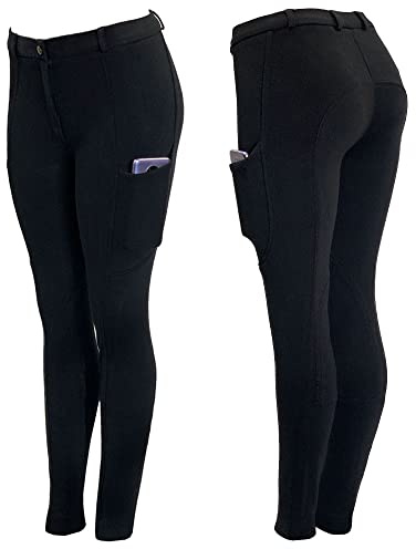 Autumnn Equestrian Reithose für Damen, schwarze Reithose, mit zwei Handytaschen, Reithose, Herbst, Schicksal, Damen