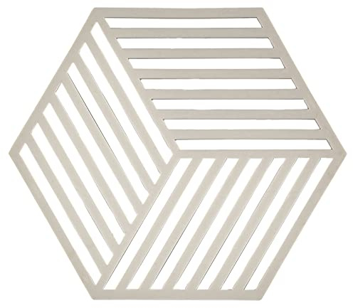 Zone Denmark Hexagon Topfuntersetzer Hitzebeständig, Silikon Untersetzer, Praktische und Dekorative Topf-Untersetzer, Spülmaschinenfest, 16 x 14 cm, Warm Grey (Grau)