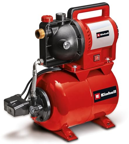 Einhell Hauswasserwerk GC-WW 1045 N (1050 W, max. 4.8 bar, 4500 L/h Fördermenge, max. 48 m Förderhöhe, Wasserfüllanzeige, Wassereinfüllöffnung/-ablassschraube, Manometer, 20 l-Tank)