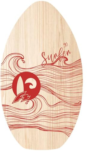 F2 Skimboard Skim Board Wood Surfer Modell wählbar (103cm Blau - 90cm Rot) 2025