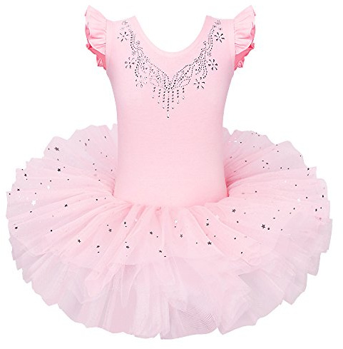 ZNYUNE Mädchen Kinder Ballett Tanz Kleid Klassik Ballettanzug 184 Peach XL