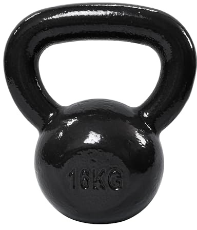 Amazon Basics Kugelhantel aus Gusseisen, 16 kg, Schwarz