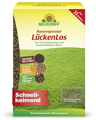 Neudorff Rasenreparatur LückenLos zum Ausbessern kleinerer kahler Stellen im Rasen, 2,5 kg