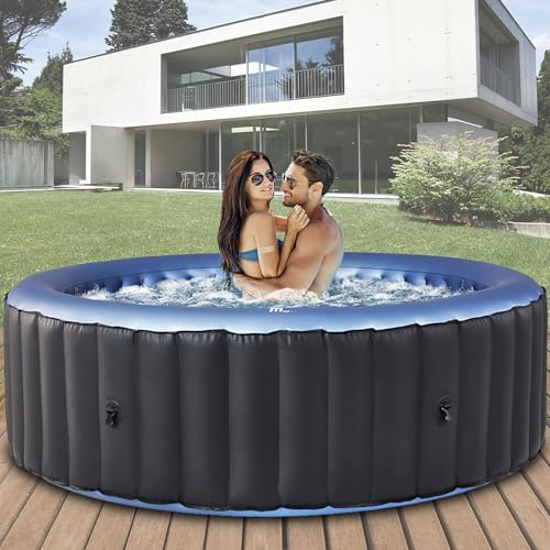 Miweba Whirlpool MSpa Bergen | 6 Personen Spa | Ø 204x70cm | 138 Massagedüsen | Ganzjähriger Einsatz Winterfest | In & Outdoor Pool | Gartenpool | Aufstellpool | Hot Tub | Swimmingpool