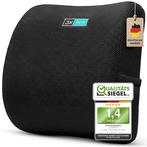 JX Office® Rückenkissen – Ergonomische Lordosenstütze aus Memory Foam – Für mehr Sitzkomfort zuhause & im Büro